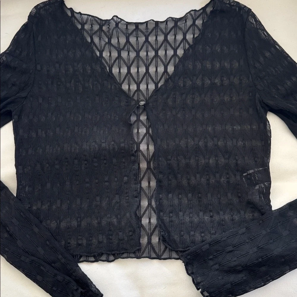Dazy Elegant Black Size Large Women's Crop Top